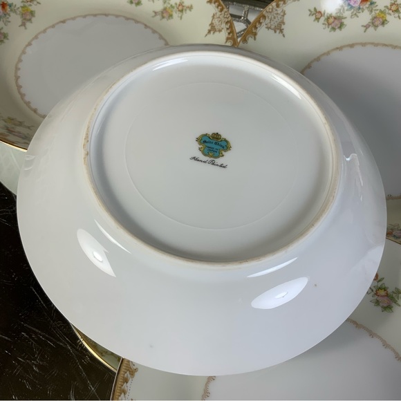 Vintage Mieto Garland China Hand Painted Berry Bowls Floral #G4 - Picture 5 of 6